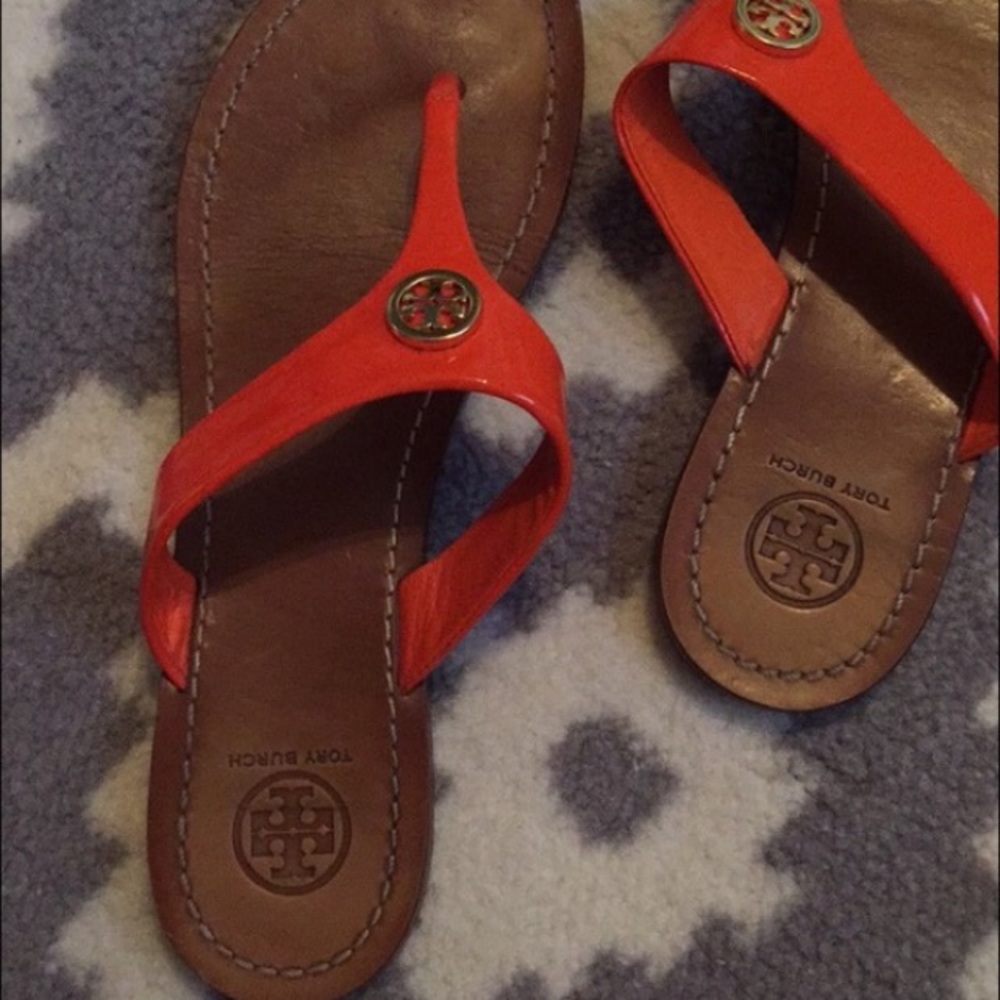 Tory Burch leather flip flops